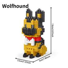 Bloques de construcción con partículas de tamaño micro de la serie de mascotas perro, un juguete que ejercita los dedos y la capacidad de pensamiento, apropiado para principiantes en bloques de construcción como regalo, 1 pieza
