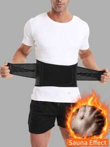 1pc Men's Sports Waist Trainer Belt, Black Sports Waist Belt For Men, Suitable For Basketball, Deadlifting, Squatting, Running, Shaping