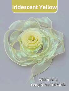 50 Yards Iridescent Fishtail Yarn Ribbons Flowers Bouquet Packaging Organza Wired Ribbon Christmas Wedding Decor Gift Wrapping - Multicolor - View 19