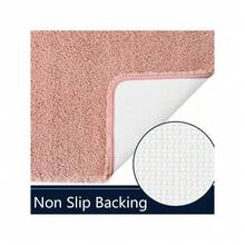 Bathroom Rug Runner 24x60 Inch, Soft Thick Absorbent Microfiber Bath Rugs For Bathroom, Machine Washable, Shaggy Plush Non Slip Bath Mat For Tub, Shower Floor, Quick Dry Mats, Navy - Pink - View 4