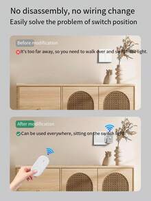Automatic Light-Off Tool, Light-Off Assistant, Slouchy Light-Off Tool, Wireless Light-Off Tool, Light-Off Gadget, Remote Light-Off, Easy Installation, Wireless Furniture Light Switch, No Wiring Required, Can Be Stuck Anywhere, Slouchy Light-Off Helper - Grey - View 5