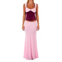 Women's Summer Camisole Vest Printed Half Skirt Set For Outdoor Leisure - Pink - View 2