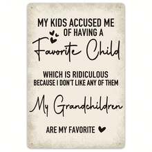 1 件复古金属锡标牌，指责我有最爱，有趣的奶奶复古锡标牌，名言锡标牌匾，适合奶奶的礼物（7.87 * 11.81 英寸）