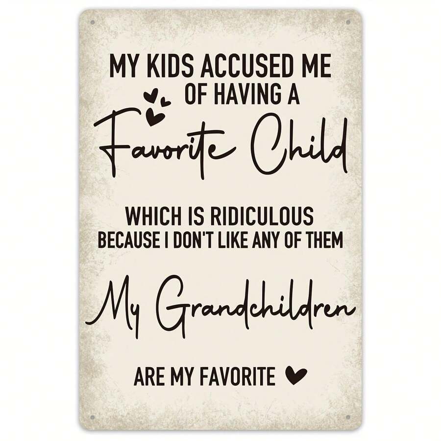 1 件复古金属锡标牌，指责我有最爱，有趣的奶奶复古锡标牌，名言锡标牌匾，适合奶奶的礼物（7.87 * 11.81 英寸）