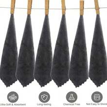 6-Piece Set Of Ultra Soft Towels, Premium Microfiber Towel Set 30x30cm, AbsorbentQuick Drying Coral Fleece Towel, Suitable For Multifunctional Towels In Bathrooms.Hotels, And Gyms