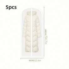 5 件透明服装防尘罩，140 厘米 * 60 厘米，带拉链开合，非常适合存放外套、衬衫、裙子、裤子和其他衣物，适用于衣柜、学校、办公室、家庭、旅行、包包、收藏、衣物收纳、防尘、复活节、母亲节、返校 - 彩色 - 查看 15