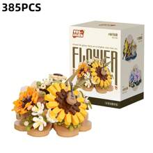 Set de bloques de construcción de flor eterna, ornamento de escritorio, juguetes de bloques de construcción DIY para niños y niñas, apropiado como ornamento de escritorio o como regalo para amigos, Navidad, Pascua, Acción de Gracias, regalos de cumpleaños