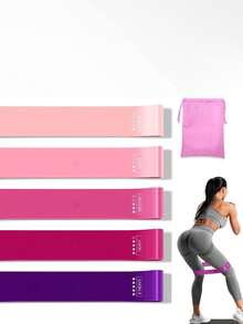 [5 Levels Elastic Upgrades]Resistance Bands For Women Men Booty Workout Hip Resistance Band Yoga Pilates Home Gym Fitness Exercise Elastic Legs Glutes Training Band With Carry Bag 1PC/2PCS/3PCS/5PCS - Multicolor - View 2