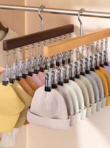 12-Grid Wooden Grain Scarf/Accessories Organizer Hanger For Bedroom, Dorm, Closet Use (Slight Scratches On Wooden Grain Are Normal)