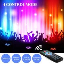 U'King 36PCS Par Light Spotlight LED Light 7CH RGB DMX512 With Four Lighting Modes Remote Control Suitable For Home Party Bar Cabaret Wedding DJ Disco - 美規A型插(110-127V) - 查看 5