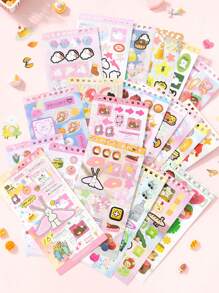 Set de 20 pegatinas retro recortadas, serie Momentos Maravillosos, adecuadas para hacer scrapbooking, diarios, oficina, hogar, etiquetado, papelería, fundas de teléfono, portátil, botellas, equipaje, monopatín, juguetes, decoración DIY de regreso a la escuela