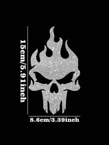 闪耀火焰骷髅车贴，吸睛夺目，释放无拘无束的个性