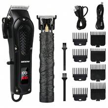 WEEME 男士二合一电动理发器和修剪器套装，金色/黑色可选，USB 充电，专业理发店组合，适用于理发/剃须/造型，家用沙龙工具，送给男朋友/父亲的理想礼物