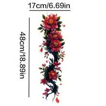 1pc Waterproof Temporary Tattoo With Floral Design, Suitable For Full Legs And Arms, Perfect For Parties, Dates, Outdoor Beach In Spring/Summer - Multicolor - View 7