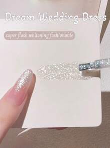 MISS SHAKA 10ml Spring Summer Nails Dream Wedding Dress White Fine Glitter Gel Nail Polish 2025 Whitening Nail Popular Flash Rhinestone Gel Nail Art Nail Supplies