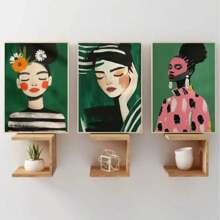1/3PCS Optional Frame Posters Wall Arts Modern Women's Freedom And Freedom Series Theme Fashion Popular Studio Room Home Decoration ,Wall Art With Frame