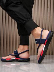 Men's Fashion Flip-Flop Sandals, Dual-Purpose Slippers For Beach And Indoor/Outdoor Wear, Made Of Comfortable, Durable And Anti-Slip EVA Material - Blue - View 5