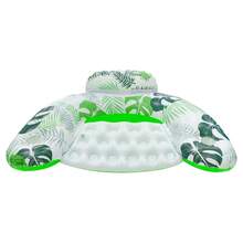 1pc Inflatable Pool Lounge Chair, Adult Aqua Leisure Floating Boat With Cupholder And Backrest, For Relaxing Water Fun, Swimming Parties, Beach, Beach Essentials, Beach Accessories - Green - View 9
