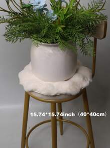 1pc Beige Round Faux Rabbit Fur Plush Rug, Nordic Ins Style Carpet For Living Room Bedroom, Washable Artificial Fur Rug, Suitable For Living Room, Bedroom, Tatami, Dressing Room And Other Indoor Spaces All Year Round,Fall Decor,Autumn Decor,Room Decor