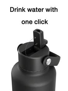 710 Ml/24 Oz Insulated Water Bottle For Outdoors: Leakproof, Flex Cap, Lightweight, Cold For 24 Hrs, Stainless Steel Thermos With Straw For Travel, Trip, Hiking, Biking, Sport - Black - View 6