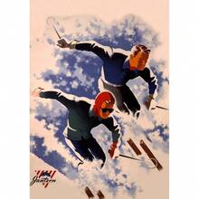 1 pezzo / 3 pezzi di opere d'arte e poster vintage da parete con tema di sci, montagne innevate, Svizzera e altopiani bernesi, stampe su tela per decorazione di pareti di soggiorno, casa, camera da letto, sala da pranzo o bagno, di alta qualità senza cornice, adatto per uso interno ed esterno - Multicolore - Visualizzare 41