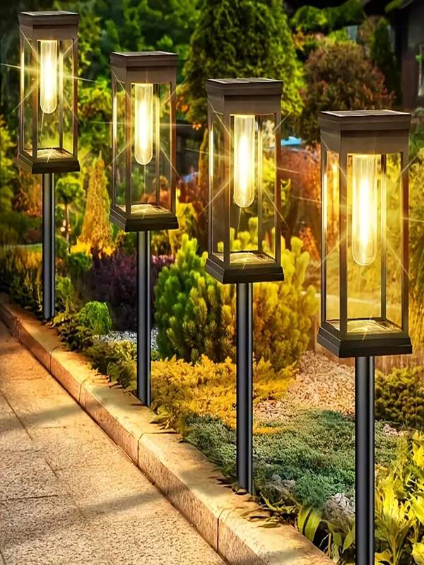 1/2/4/6 unidades de Luces solares de sendero de 600mAh 18650 para exteriores, luces inteligentes con encendido/apagado automático, luces decorativas de jardín solar, luces de calle solar, adecuadas para aceras, caminos de entrada, jardines y senderos, decoración de jardín, luces de atmósfera para jardín, luces de villa y jardín, luces de paisaje para exteriores