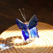1pc Artificial Crystal Butterfly Decor - Elegant Home Decor, Valentine's Day & Christmas Gift, Safe For 24+ Months, Vivid Colors, High-Quality Polypropylene Fiber, Great For Shelves, Tables & Fireplaces