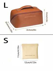 Waterproof PU Leather Cosmetic Bag, Portable Toiletry Makeup Bag, Makeup Organizer Bag, Large Capacity Double Layer Makeup Bag, Waterproof PU Skincare Bag, Makeup Travel Bag, Cosmetic Bag, Skincare Bag, Toiletry Bag, Travel Essential, Cruise Essential, Bohemian Style