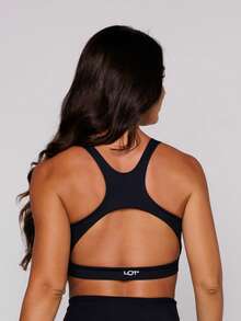 LOT FITNESS Women's Gym Set Polyamide Premium Women's Top Curved Base And Basic Leggings Essential Collection - màu đen - Xem 5