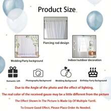 2 Pieces / 1-Piece White Transparent Chiffon Fabric Curtains 5.21 Feet X 9.93 Feet - Lightweight Polyester With Transparent Background, Suitable For Weddings, Birthdays, Photo Backgrounds, Parties And Event Decorations, Especially For Thanksgiving