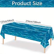 1 pieza Mantel de plástico con ola azul para fiesta de playa de verano, fiesta de playa, mantel para fiesta hawaiana, mantel impermeable para decoración de fiesta en la piscina (4 estilos)