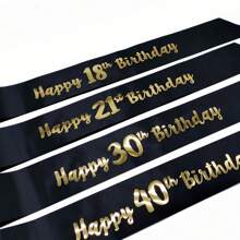 Regalo de cumpleaños perfecto: faja dorada brillante con purpurina para edades 16, 18, 21, 30, 40, 50, 60 - Decoración de fiesta