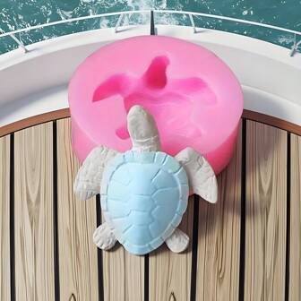 1pc Cute Cartoon Silicone Sea Turtle Mold, Marine Theme DIY Aroma Candle, Gypsum Decor Crafts