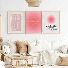 1/3pcs Wall Art Posters/Modern Style, Positive Aura Posters Set, Manifestation Art Print, Spiritual Poster, Wall Art, Positive Affirmations Wall Art - Unframed/Framed ,Wall Art With Frame - Multicolor - View 16