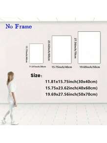 1/3PCS Optional Frame Posters Wall Arts Modern Women's Freedom And Freedom Series Theme Fashion Popular Studio Room Home Decoration ,Wall Art With Frame