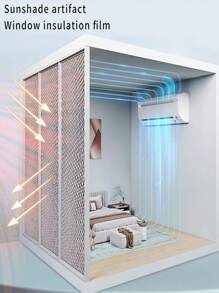 Window Sun Shade Film, Aluminum Foil Insulation Sunshade Protector Pad, Home Sunshine Room Anti-UV Sun Protection Film, Paste