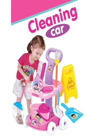 10件套儿童过家家玩具套装，包含浴室配件、购物车和迷你家居收纳工具。适合亲子互动和角色扮演，是送给3-12岁男孩女孩的绝佳礼物。（配件颜色随机）（包装图片仅供参考）