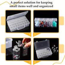 1 pezzo Scatola organizer per pittura a diamanti 5D DIY, contenitore in plastica trasparente per articoli da fai-da-te con molletta, sigillo ermetico, superficie liscia, scomparti integrati per perline, perline sciolte, arte di unghie, resistente alle intemperie, ideale per Natale e Ognissanti, capacità inferiore a 0,09 metri cubi, altezza inferiore a 68,58 cm