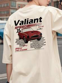 1pc Boys Casual Printed Round Neck Short Sleeve T-Shirt, Summer Student Youth Clothing - Artistic Style T-Shirt Brings Joy And Happiness To Every Child! - Apricot - View 7