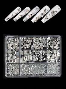 21 Gitter/Set Diamant Schmuckset für Nail Art Dekorationen, Nail AB Flachboden Bohrung, Luxus Nail Geformter Diamant Farbe, DIY Aufklebe Nägel, Nagel Zubehör, Nägel, Nail Charms, Nail Gems