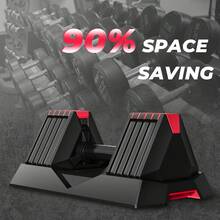 Juego de mancuernas ajustables para hombres y mujeres: 2 mancuernas de 16 kg (31 kg en total) para gimnasio en casa, entrenamiento físico y fitness. - Negro - Ver 9