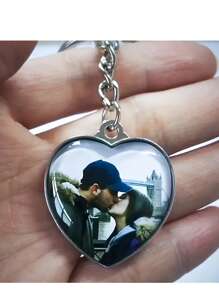 Personalized Customization Photo Double-Sided Heart-Shaped Keychain As A Gift For Girlfriend Baby Souvenir Family Pet Pendant Customized Keychain Couple Love Gift