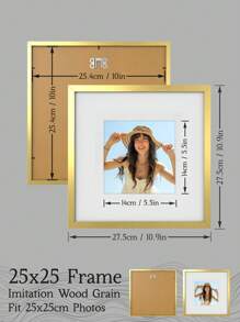 A4/30x40/30x30/25x25/20x20cm Multi Collage Gallery Photo Frames, Exquisite Large Woodgrain Picture Frames For Wall, Portrait Frame For Photo Wall, Fit A4/30x40/30x30/20x20cm/12x16/12x12/10x10/8x8-Inch Pictures, Golden/Beige/Reddish Brown/Brown Spotted/Ink Black/Pearl White With Imitation Wood Grain / Matte Suface, Classic/Simple/Cottagecore/Retro/All-Match (No Photo Paper)