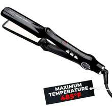 MQ Hair Professional Titanium Flat Iron 480F Turbo Bivolt Anatomic Design UltraSmooth Mirror Effect 3 Passes Needed Perfect Straightening Heating Safe Control Ionized Plates Black - Black - View 2