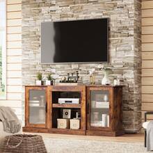 TV Stand For 65 Inch TV, Entertainment Center TV Console With Storage & Open Shelves, Media Cabinet For Living Room Bedroom, Heavy Duty Wood TV Stand, Rust Brown - 鏽棕色 - 查看 2