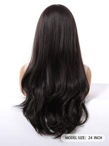 Long Brown Wig With Bangs Wave Curly Wigs For Women 24 Inch Heat Resistant Natural Synthetic Wig For Daily Party Use,Mother's Day Gifts Or Holiday Party Everyday Wear,Gifts For Women,Accessories Women - 棕色 - 查看 6