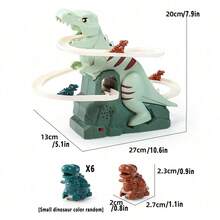 儿童恐龙爬楼梯电动轨道建筑游戏屋，带音乐、灯光、滑梯、冒险游戏、互动玩具，适合男孩和女孩的生日礼物 - 恐龍滑滑梯 - 查看 11