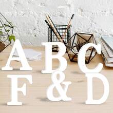 Putuo Decor 1pc Trang trí bàn PVC một mặt màu trắng, 26 chữ cái viết hoa tiếng Anh và ký tự & Đồ trang trí để bàn cho bạn kết hợp tự do, Trang trí để bàn cho nhà trang trại văn phòng studio quán cà phê quán cà phê khách sạn nhà nghỉ bãi biển, quà tặng - trắng - Xem 8