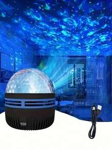 LED 水波投影仪，波浪灯旋转星光投影灯 - 浪漫卧室装饰，派对装饰，圣诞礼物，情人节礼物，婚礼，生日派对礼物