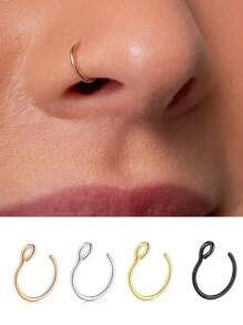 1 pieza/Set de 3 piezas Aros falsos para la nariz Joyería de perforación falsa de 8 mm Aros falsos para aro de labio, septum y nariz Nuevo conjunto de aros falsos para labios para mujeres y hombres